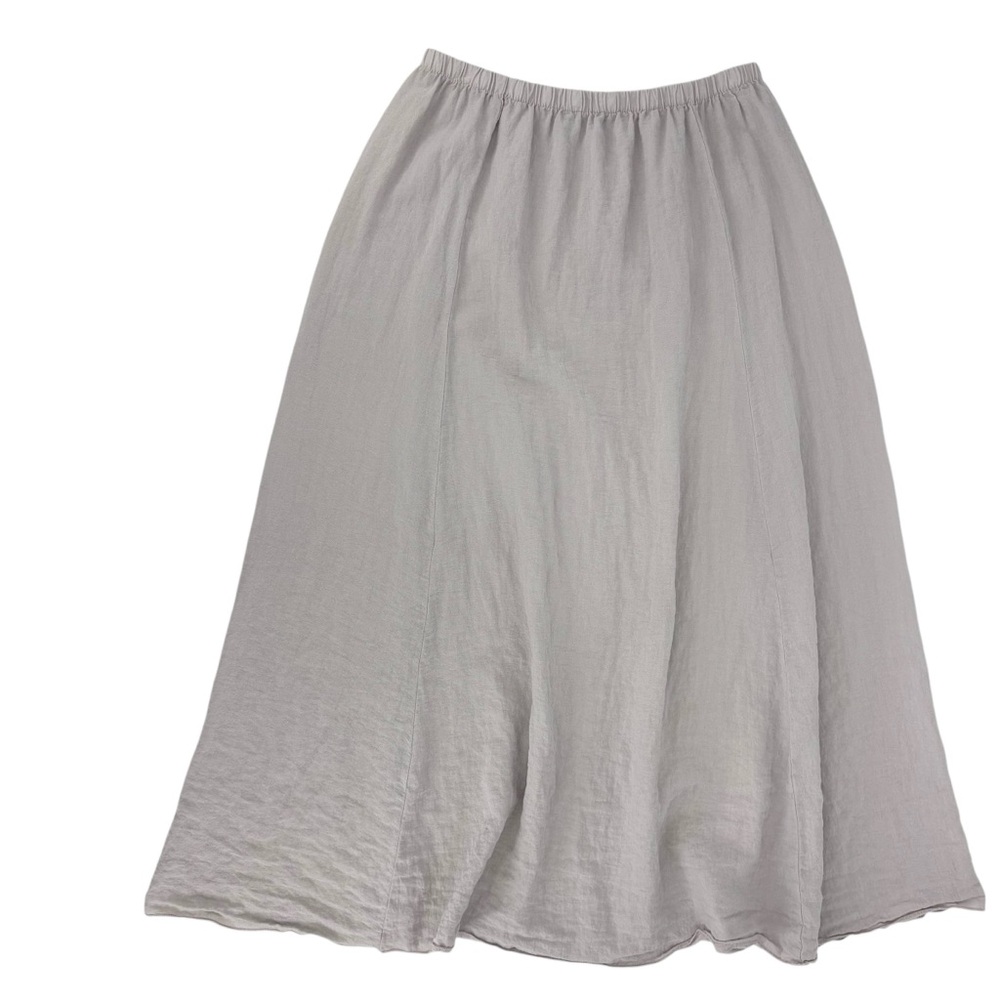 Fenini Rose Grey Adjustable Ruching Pull-On Maxi Skirt, XL